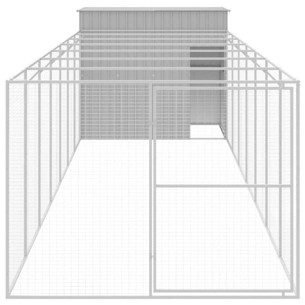 Dog House with Run Dark Grey 214x865x181 cm