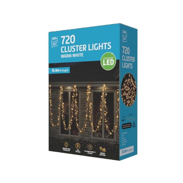LED Cluster Lights 720 Warm White