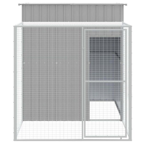 Chicken Cage with Run Light Grey 165x251x181 cm