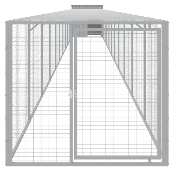 Chicken Cage with Run Dark Grey 110x1221x110 cm