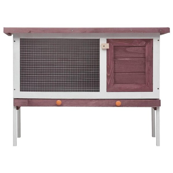 Outdoor Rabbit Hutch 1 Layer Brown