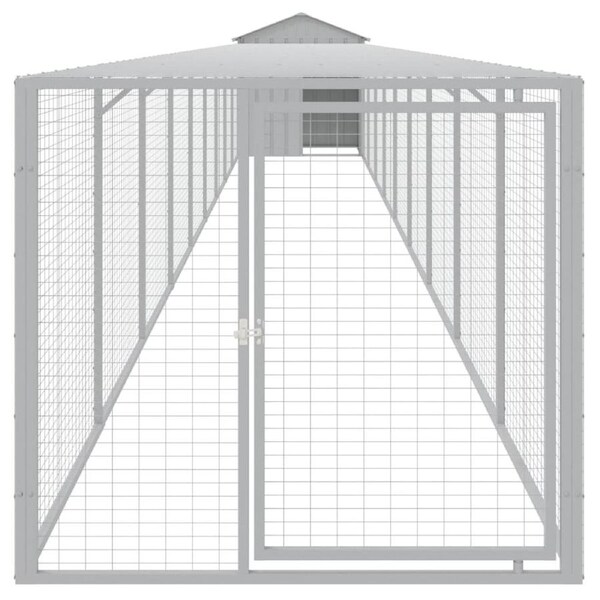 Chicken Cage with Run Light Grey 117x1017x123 cm