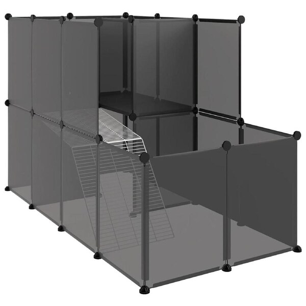 Small Animal Cage Black 142x74x93 cm and
