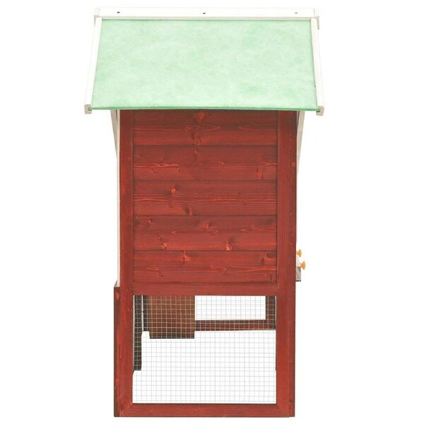 Rabbit Hutch Red and White 140x63x120 cm