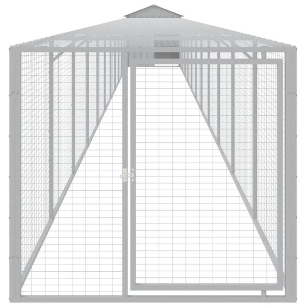 Chicken Cage with Run Light Grey 117x1221x123 cm