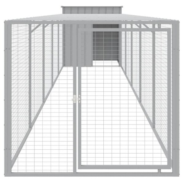 Chicken Cage with Run Dark Grey 110x609x110 cm