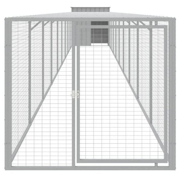 Chicken Cage with Run Dark Grey 110x1017x110 cm