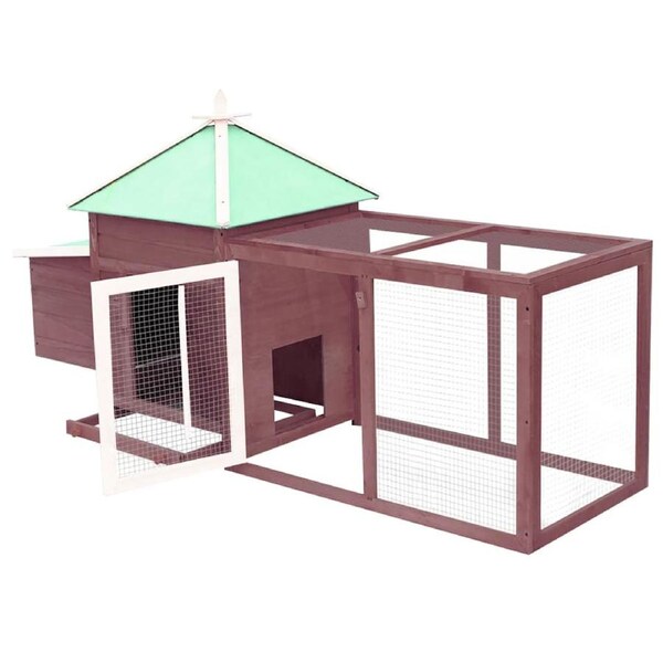 Chicken Coop with Nest Box Mocha 190x72x102 cm