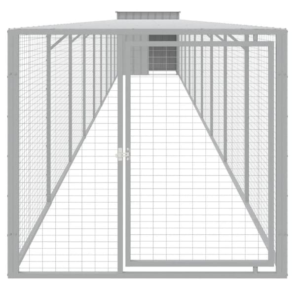 Chicken Cage with Run Light Grey 110x1017x110 cm