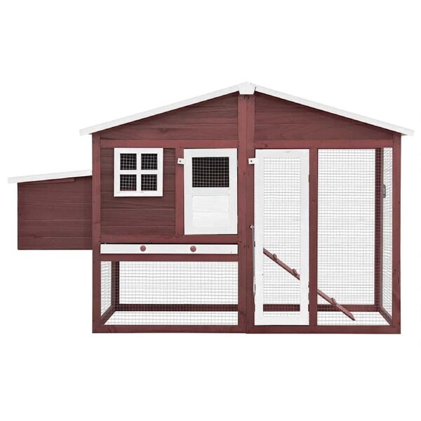 Chicken Coop With Nest Box Mocha And White