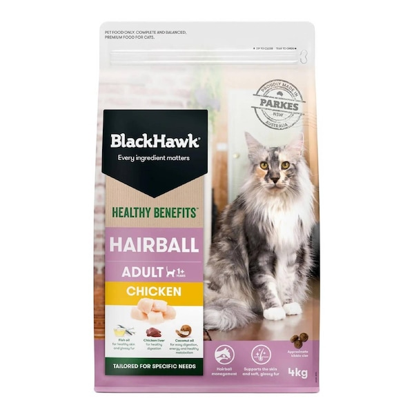 Black Hawk Healthy Benefits Hairball Chicken Dry Cat Food 4kg