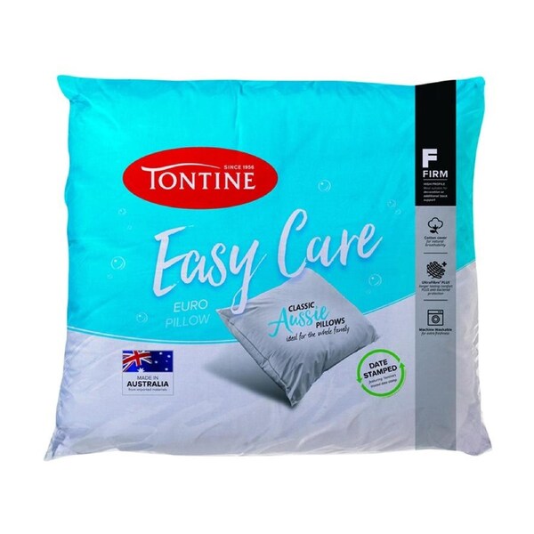 Tontine Easy Care European Sleeping Durable Comfort Pillow High & Firm
