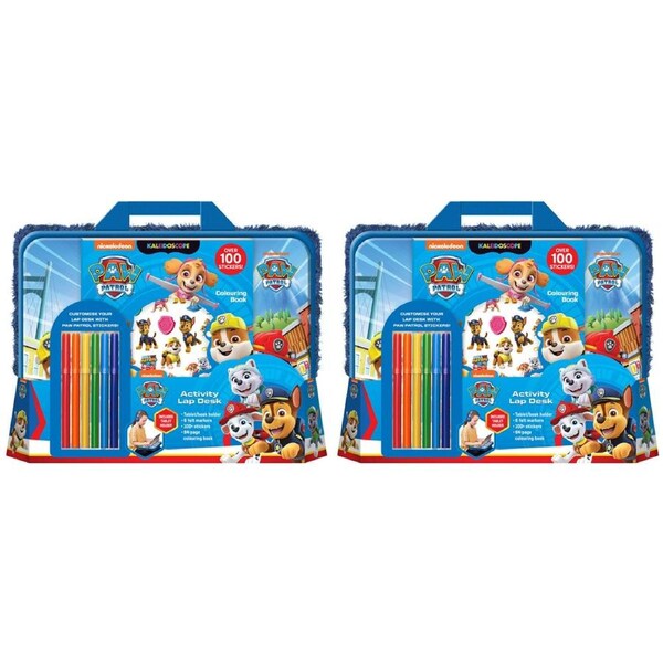 2x Kaleidoscope Paw Patrol Kids 26x33cm Activity Lap Desk Colouring Book 3y+
