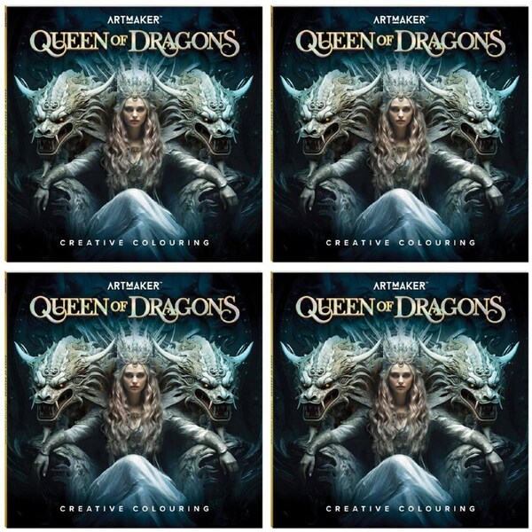 4x Art Maker Creative Colouring Book Queen of Dragons Educational Art 29x29cm