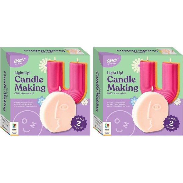 2x OMC! Oh My Craft Kids 22x22cm Candle Making Educational Craft Kit 14y+