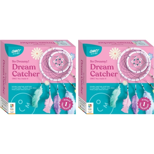 2x OMC! Oh My Craft Dreamcatcher Kids/Children DIY Craft Kit 22x56cm 14y+