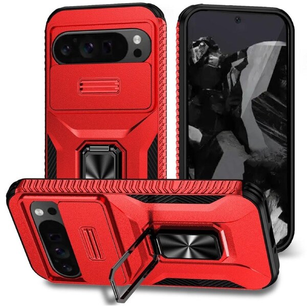 For Google Pixel 9 Pro XL Sliding Camshield Holder Phone Case, Red
