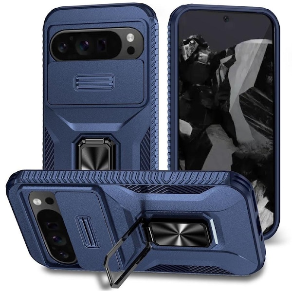 For Google Pixel 9 Pro XL Sliding Camshield Holder Phone Case, Blue