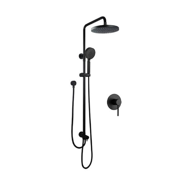 Gooseneck Set 200Mm Shower Head 5 Mode Handheld Head With Shower Mixer