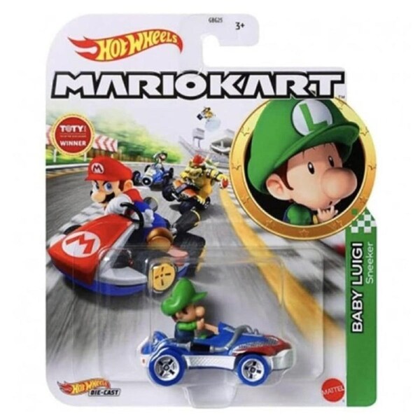 Hot Wheels Mario Kart Baby Luigi Sneaker Kart Diecast Vehicle