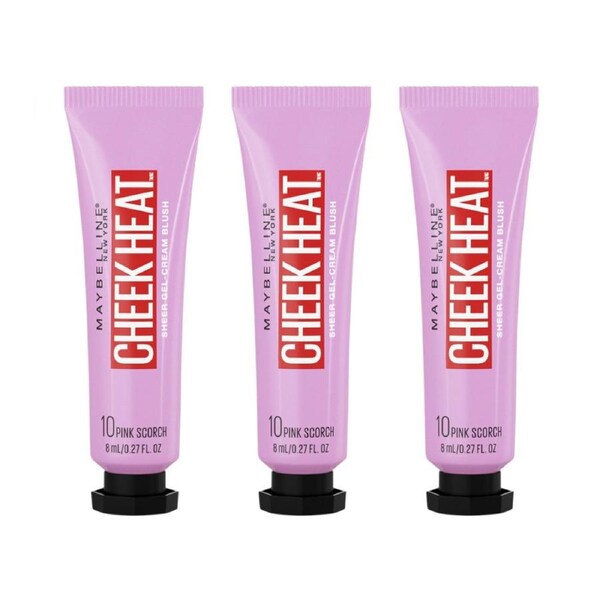 3 x Maybelline Cheek Heat Blush 8mL - 10 Pink Scorch