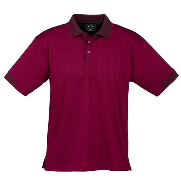 Mens Polo Shirt Breathable Top T Shirt Casual Cotton Blend Cool Dry - Maroon/Black S