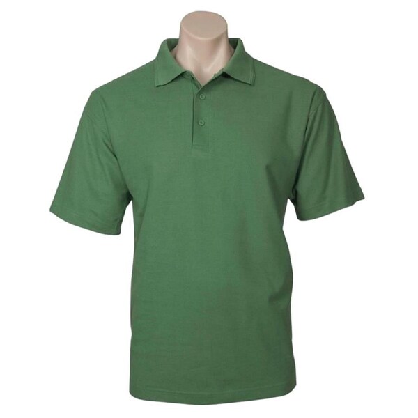 Mens Polo Top Shirt Plain Casual Short Sleeve Pique Knit Basic UPF T-Shirt - Apple Green 5XL