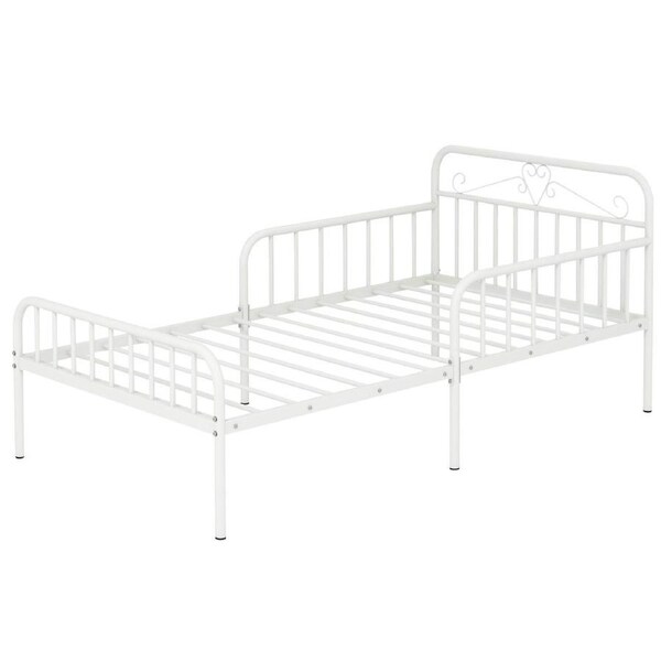 Costway Retractable Single Metal Bed Frame Space Saving w/Headboard