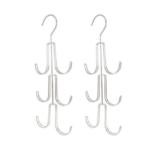 2X Purse Hanger Organizer for Closet Purses 6Storage Capacity Hook Wardrobe Rack