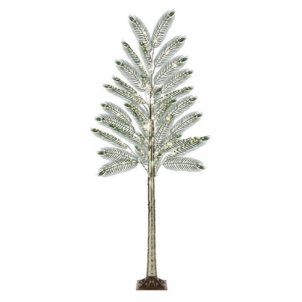 LED Artificial Christmas Tree Fairy 650 Lights Xmas Decoration Ornaments Indoor Outdoor 210cm Imitation Fake Plant Faux Coconut Palm Leaves