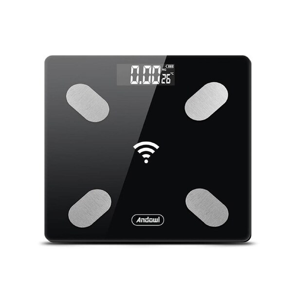 Andowl Digital Bathroom Scales with Temperature Display Q-D001