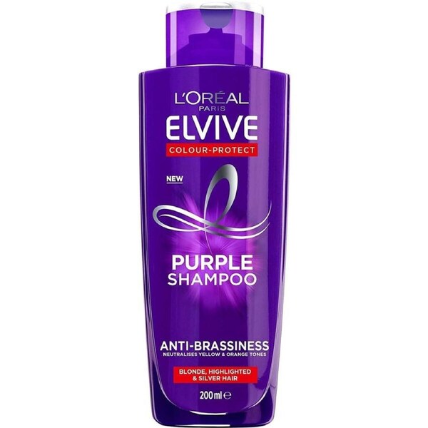 L’Oréal Paris Elvive Anti-Brassiness Purple Shampoo 200ml For Highlighted, Blonde And Grey Hair