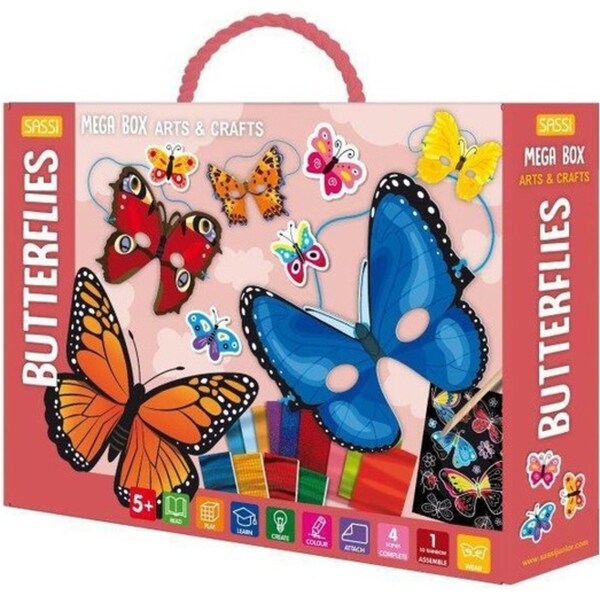 Sassi Kids/Children Educational Activitiy Arts & Crafts Mega Butterflies 5y+