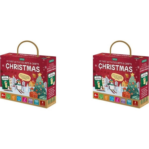 2x Sassi Kids/Children Educational Arts & Craft w/ Stickers/Decals Christmas 4y+