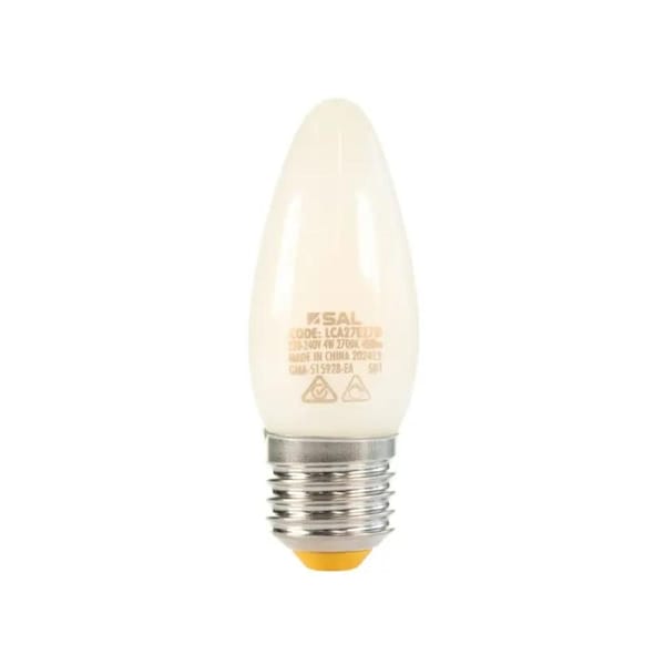 SAL LCA27E27D - Candle Opal LED Bulb 4W Dimmable - E27 - Warm White