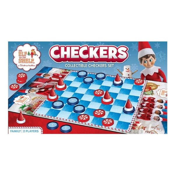 Elf on the Shelf Checkers Board Game