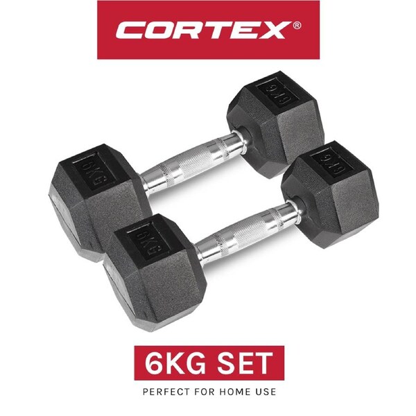 CORTEX 6kg Hex Dumbbell (Pair)