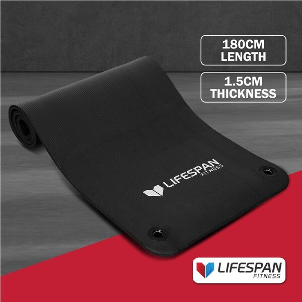 CORTEX Yoga Mat 1.8m*0.6m*15mm in Black