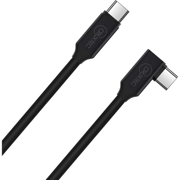 Cruxtec 5m Optical Fiber USB-C to USB-C 90 Degree Angle VR Cable Black