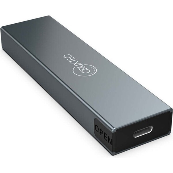 Cruxtec NGFF M.2 SSD to USB-C Ultra Slim Design Enclosure Plug & Play Black