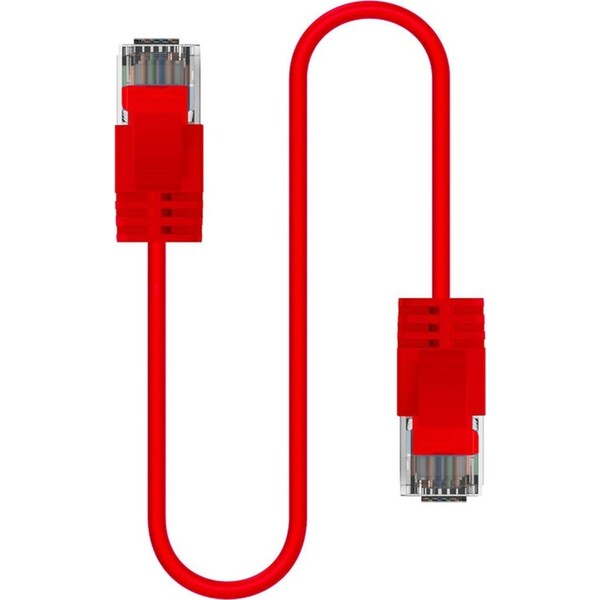 Cruxtec Universal Ultra-Thin CAT6A U/UTP Ethernet LAN Cable Cord 15m Red