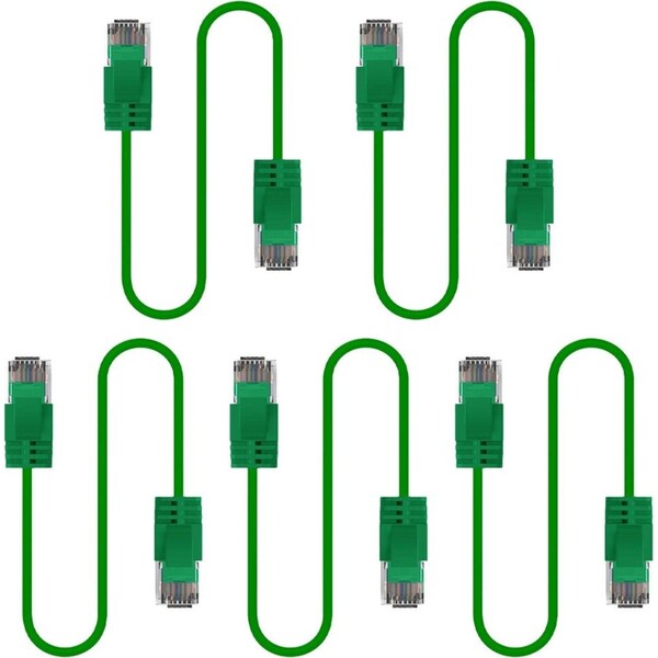 5x Cruxtec Universal Ultra-Thin CAT6A U/UTP Ethernet LAN Cable Cord 1m Green