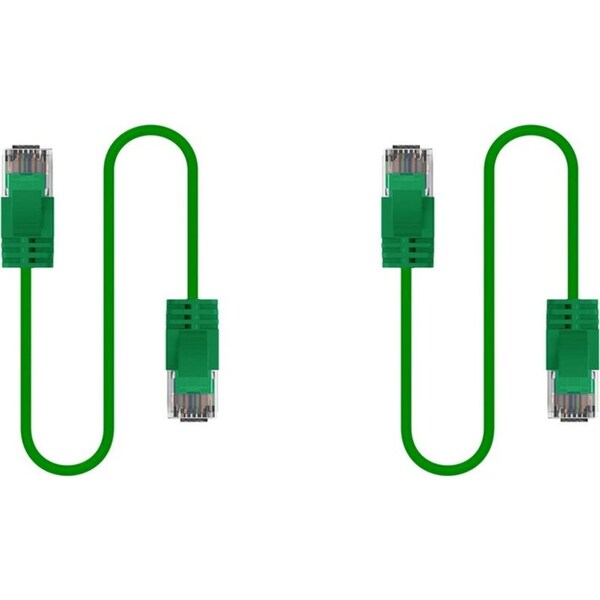 2x Cruxtec Universal Ultra-Thin CAT6A U/UTP Ethernet LAN Cable Cord 10m Green