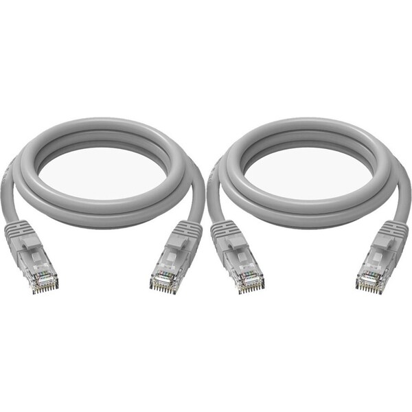 2x Cruxtec CAT6 10GbE Home/Office Networking Compact Ethernet Cable 15m Grey