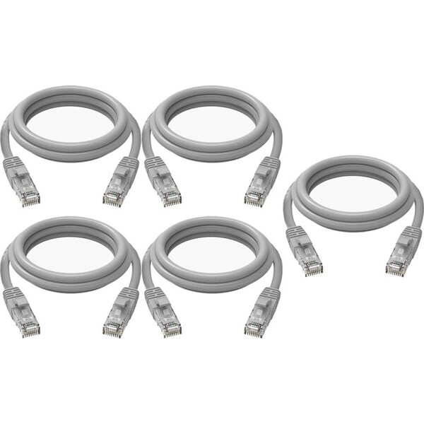 5x Cruxtec CAT6 10GbE Home/Office Networking Compact Ethernet Cable 3m Grey
