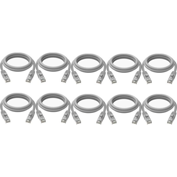 10x Cruxtec CAT6 10GbE Home/Office Networking Compact Ethernet Cable 1m Grey