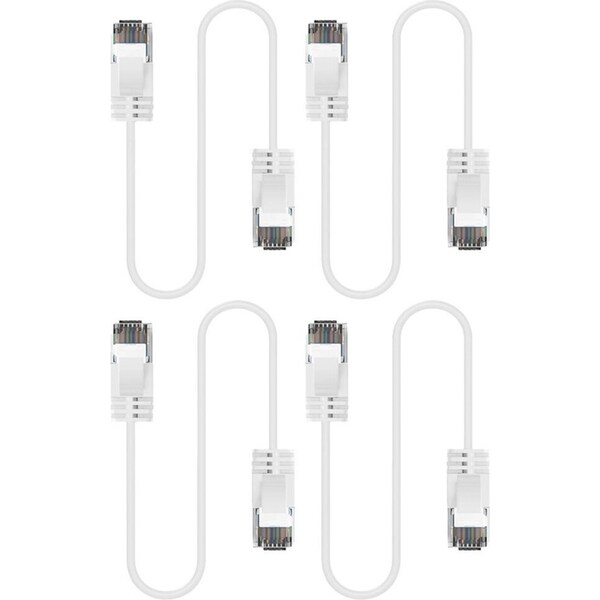 4x Cruxtec Ultra-Thin CAT6A U/UTP Ethernet Compact LAN Cable Cord 3m White