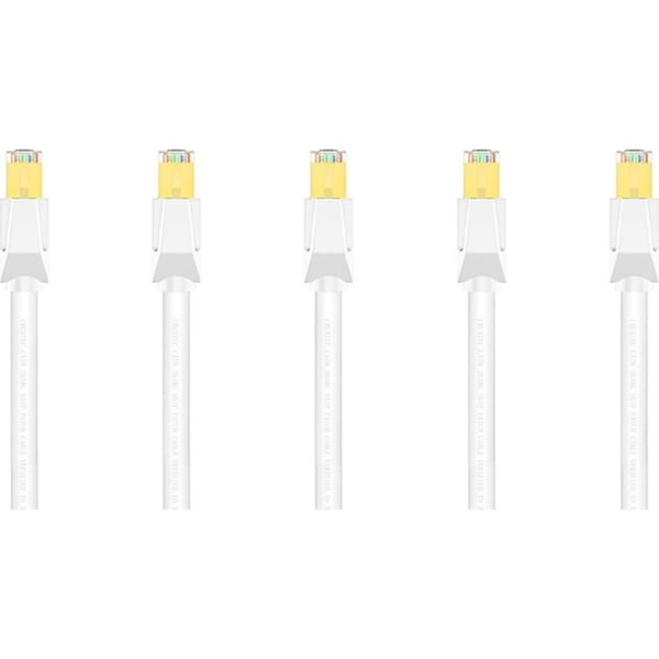 5x Cruxtec CAT8 40GbE SF/FTP Triple Shielding PoE Ethernet Cable 30cm White