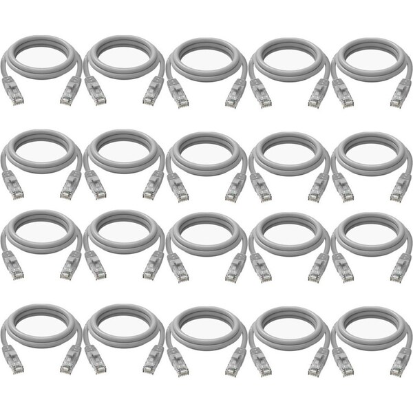 20x Cruxtec CAT6 10GbE Home/Office Networking Compact Ethernet Cable 1m Grey