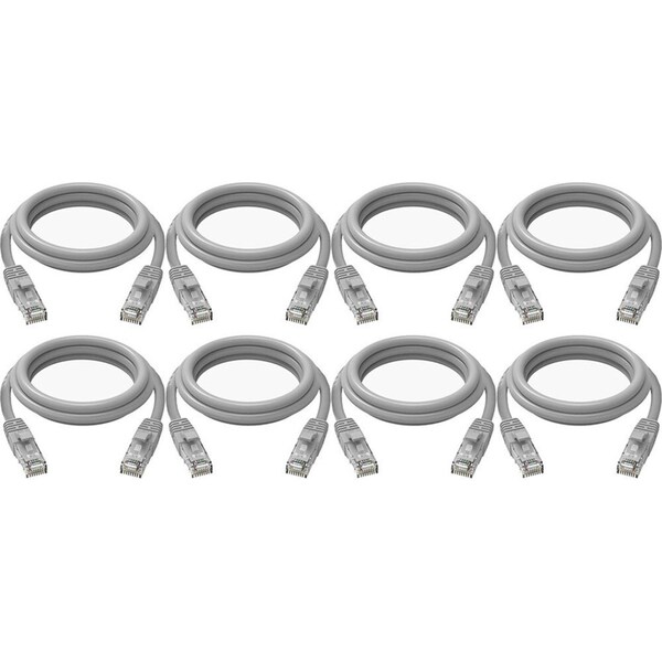 8x Cruxtec CAT6 10GbE Home/Office Networking Compact Ethernet Cable 5m Grey